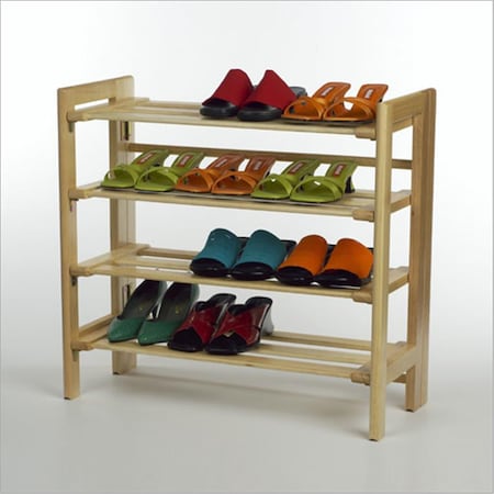 Perfectpillows Natural Beechwood SHOE RACK 4-TIER PE143648